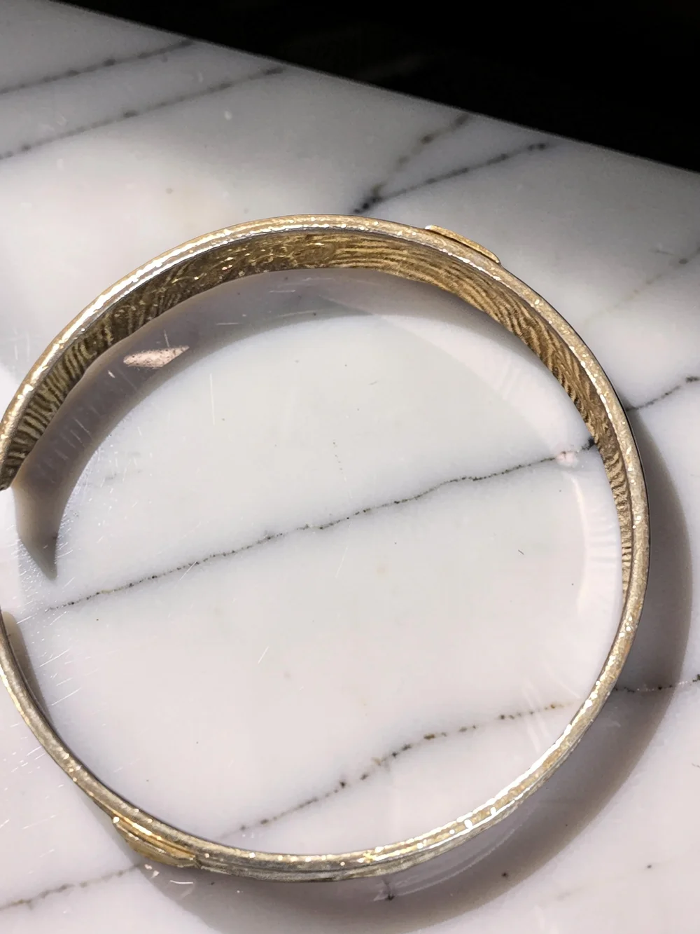 Coach Signature Enamel Stripe Bangle Bracelet Gold Tone